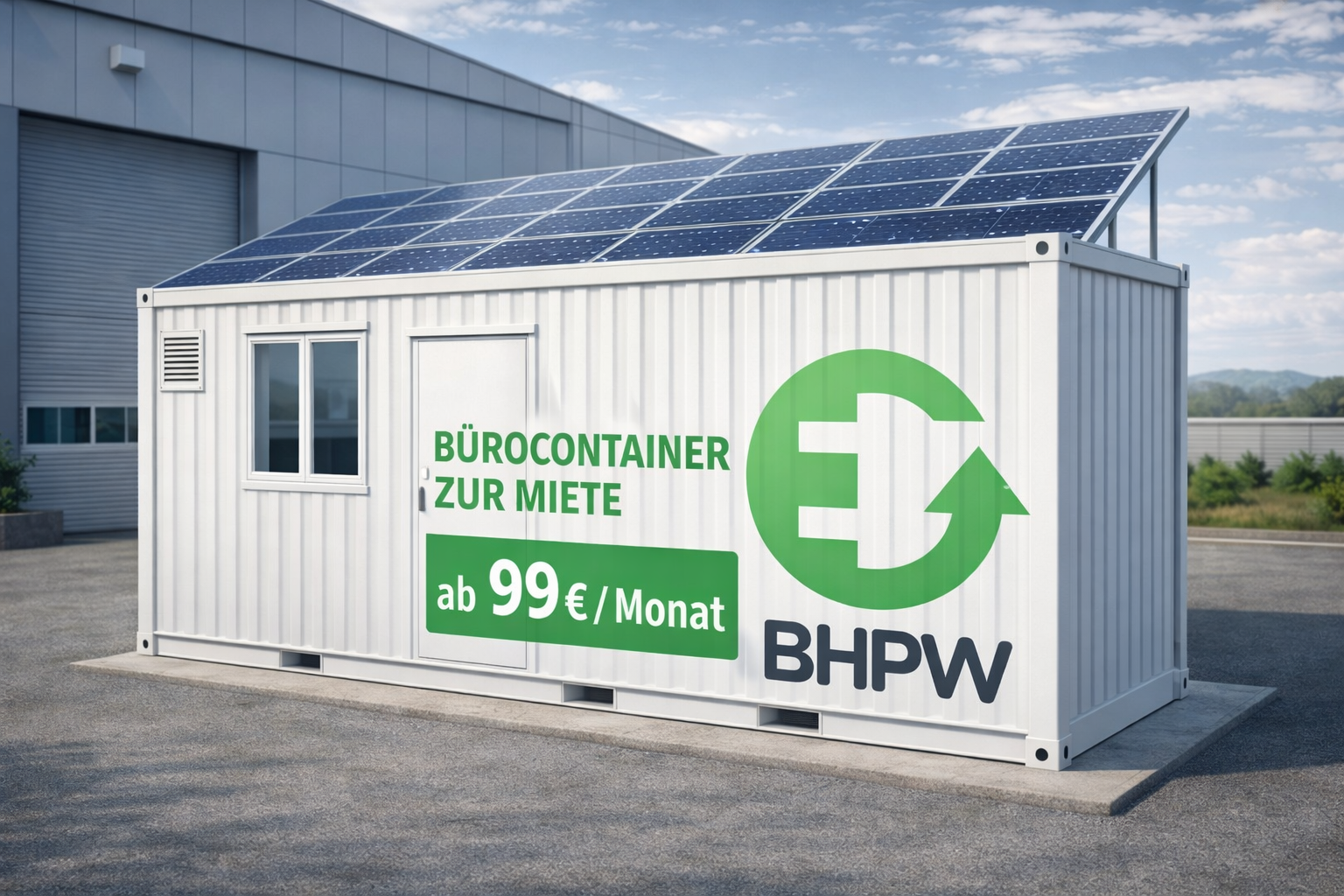 Miet Bürocontainer inkl. Stromanschluss - Komplett ab 99€ / Monat Miete - 20" Container